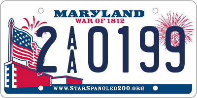 MD license plate 2AA0199
