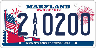 MD license plate 2AA0200