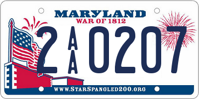 MD license plate 2AA0207