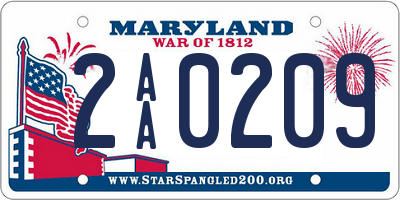 MD license plate 2AA0209