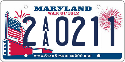 MD license plate 2AA0211