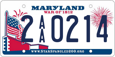 MD license plate 2AA0214