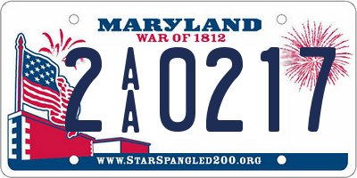 MD license plate 2AA0217