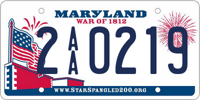 MD license plate 2AA0219