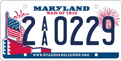 MD license plate 2AA0229