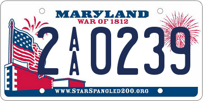 MD license plate 2AA0239