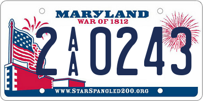 MD license plate 2AA0243