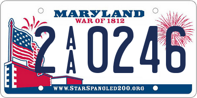 MD license plate 2AA0246