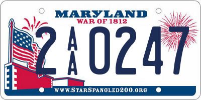 MD license plate 2AA0247