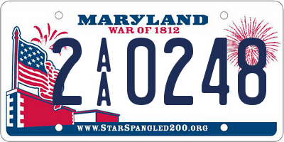 MD license plate 2AA0248