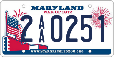 MD license plate 2AA0251