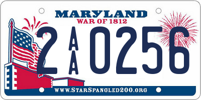 MD license plate 2AA0256