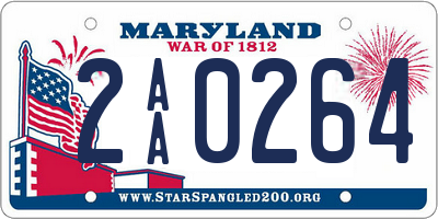 MD license plate 2AA0264