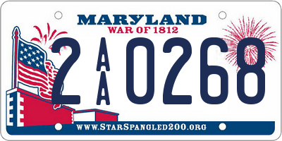 MD license plate 2AA0268