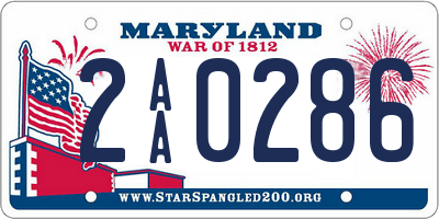 MD license plate 2AA0286