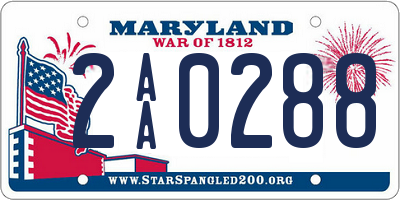 MD license plate 2AA0288