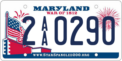 MD license plate 2AA0290