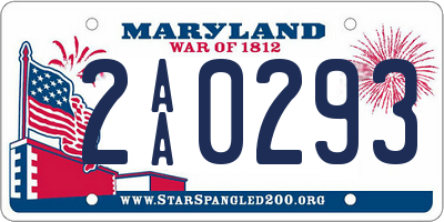 MD license plate 2AA0293