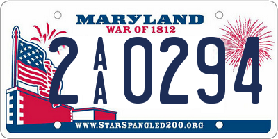 MD license plate 2AA0294