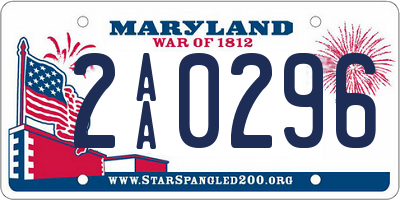 MD license plate 2AA0296