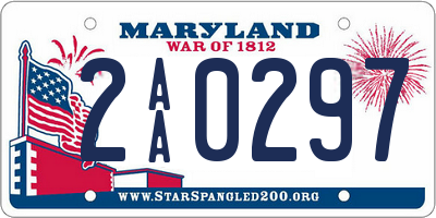 MD license plate 2AA0297