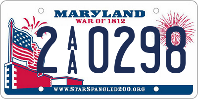 MD license plate 2AA0298