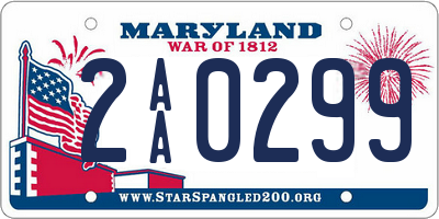 MD license plate 2AA0299