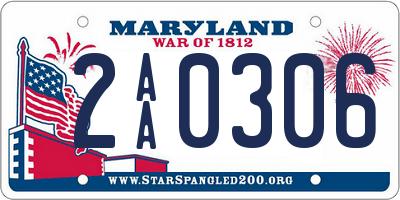 MD license plate 2AA0306