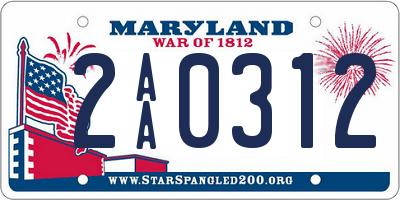 MD license plate 2AA0312