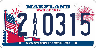 MD license plate 2AA0315