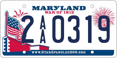 MD license plate 2AA0319