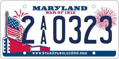 MD license plate 2AA0323