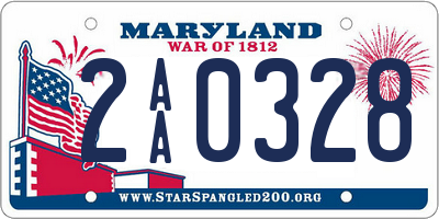 MD license plate 2AA0328