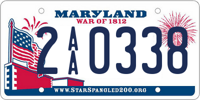 MD license plate 2AA0338