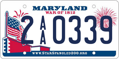 MD license plate 2AA0339
