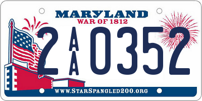 MD license plate 2AA0352