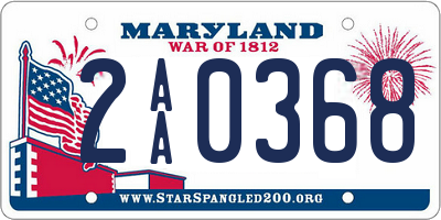 MD license plate 2AA0368