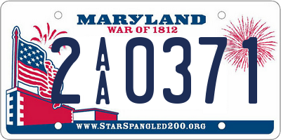 MD license plate 2AA0371