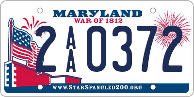 MD license plate 2AA0372