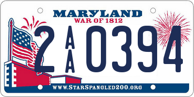 MD license plate 2AA0394