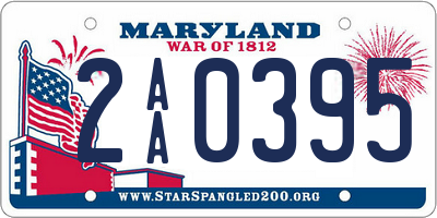 MD license plate 2AA0395