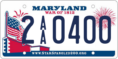 MD license plate 2AA0400