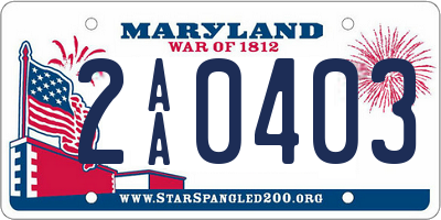 MD license plate 2AA0403