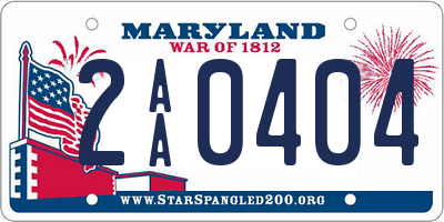 MD license plate 2AA0404