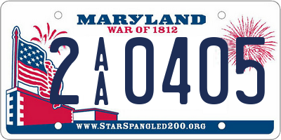 MD license plate 2AA0405