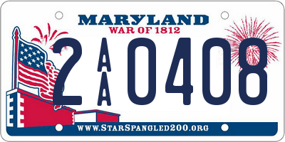 MD license plate 2AA0408