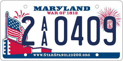 MD license plate 2AA0409