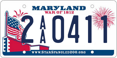 MD license plate 2AA0411