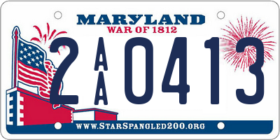 MD license plate 2AA0413