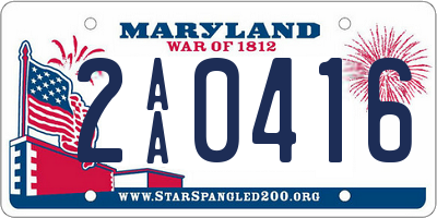 MD license plate 2AA0416